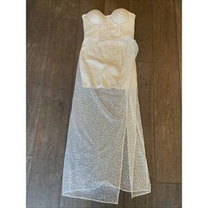 meshki sequin dress Maxi Size M White Sequin Maxi Gown